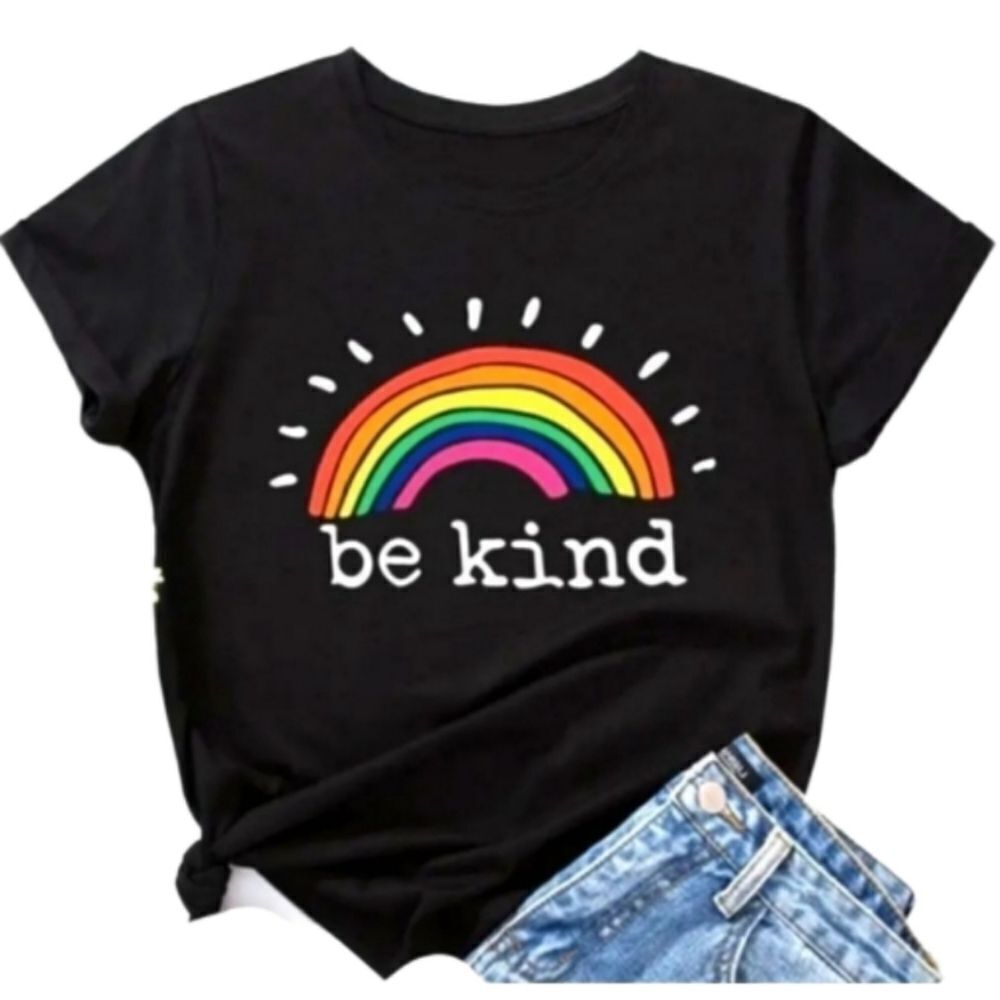 Unisex pride rainbow statement tee sz Medium